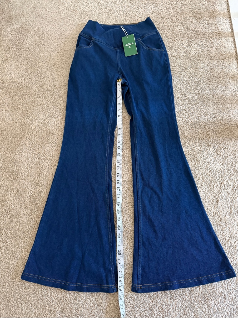 HALARA Navy Blue High-Rise stretchy size small new with tag Flare Jeans